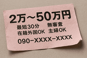 愛知県内の闇金のチラシ